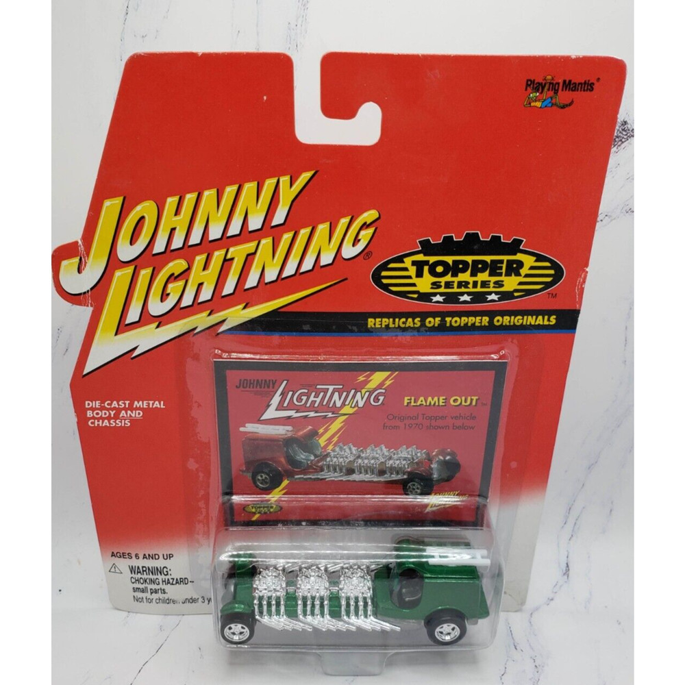Johnny Lightning Topper Series 1970 Flame Out 1/64 Diecast Green